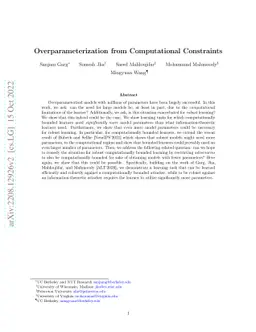Overparameterization from Computational Constraints