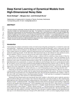 Deep Kernel Learning of Dynamical Models from High-Dimensional Noisy
  Data