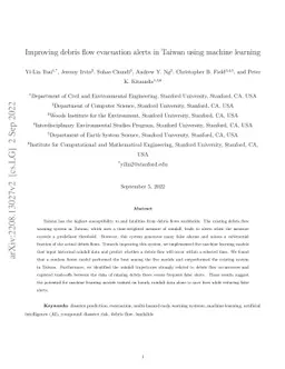 Improving debris flow evacuation alerts in Taiwan using machine learning