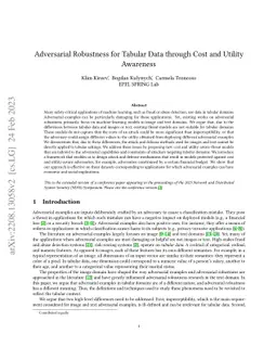 Adversarial Robustness for Tabular Data through Cost and Utility
  Awareness