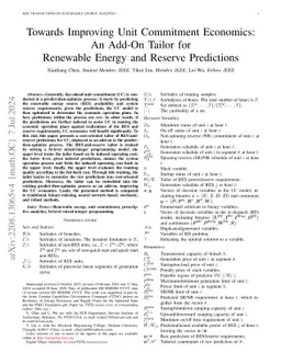 Towards Improving Unit Commitment Economics: An Add-On Tailor for
  Renewable Energy and Reserve Predictions