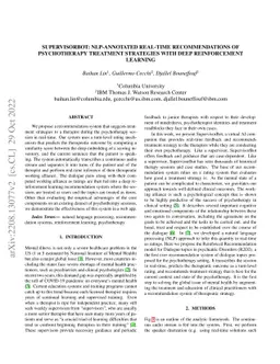 SupervisorBot: NLP-Annotated Real-Time Recommendations of Psychotherapy
  Treatment Strategies with Deep Reinforcement Learning