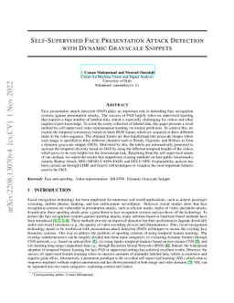 Self-Supervised Face Presentation Attack Detection with Dynamic
  Grayscale Snippets