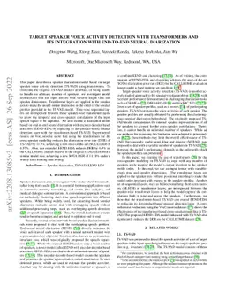 Target Speaker Voice Activity Detection with Transformers and Its
  Integration with End-to-End Neural Diarization