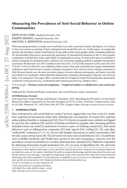 Measuring the Prevalence of Anti-Social Behavior in Online Communities
