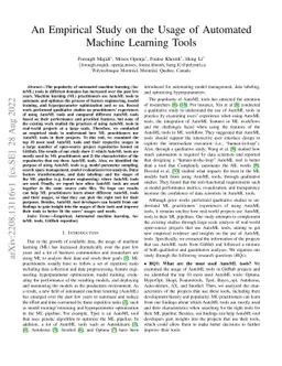 An Empirical Study on the Usage of Automated Machine Learning Tools