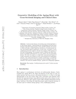 Generative Modelling of the Ageing Heart with Cross-Sectional Imaging
  and Clinical Data