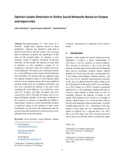 Opinion Leader Detection in Online Social Networks Based on Output and
  Input Links