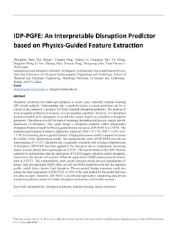 IDP-PGFE: An Interpretable Disruption Predictor based on Physics-Guided
  Feature Extraction