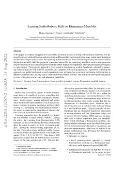 Learning Stable Robotic Skills on Riemannian Manifolds