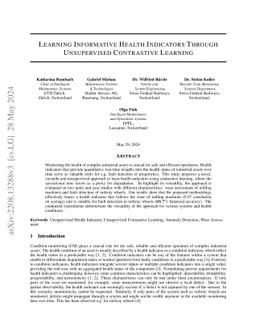 Learning Informative Health Indicators Through Unsupervised Contrastive
  Learning