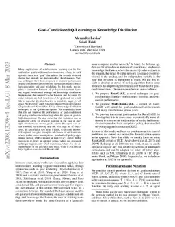 Goal-Conditioned Q-Learning as Knowledge Distillation