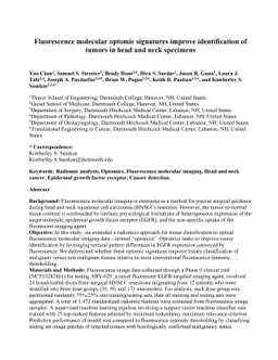 Fluorescence molecular optomic signatures improve identification of tumors in head and neck specimens