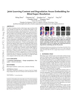 Joint Learning Content and Degradation Aware Feature for Blind
  Super-Resolution