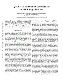 Quality of Experience Optimization in IoT Energy Services