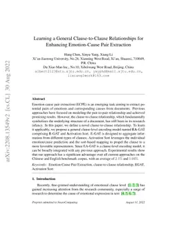 Learning a General Clause-to-Clause Relationships for Enhancing
  Emotion-Cause Pair Extraction