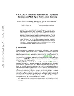 CH-MARL: A Multimodal Benchmark for Cooperative, Heterogeneous
  Multi-Agent Reinforcement Learning