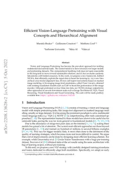 Efficient Vision-Language Pretraining with Visual Concepts and
  Hierarchical Alignment