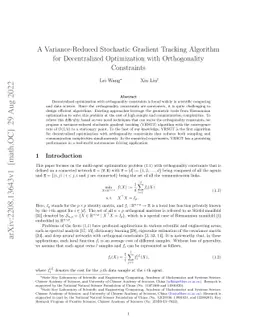 A Variance-Reduced Stochastic Gradient Tracking Algorithm for
  Decentralized Optimization with Orthogonality Constraints