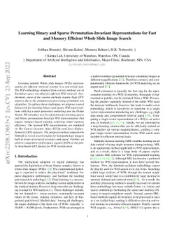 Learning Binary and Sparse Permutation-Invariant Representations for
  Fast and Memory Efficient Whole Slide Image Search