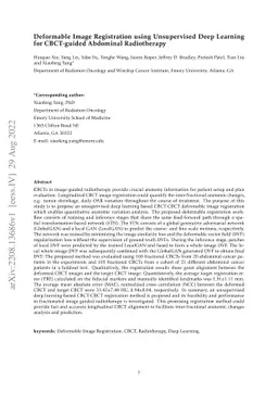 Deformable Image Registration using Unsupervised Deep Learning for
  CBCT-guided Abdominal Radiotherapy