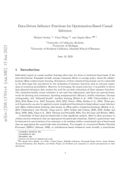 Data-Driven Influence Functions for Optimization-Based Causal Inference