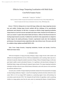 Effective Image Tampering Localization with Multi-Scale ConvNeXt Feature
  Fusion