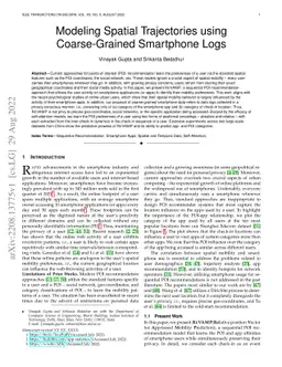 Modeling Spatial Trajectories using Coarse-Grained Smartphone Logs