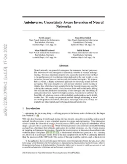 Autoinverse: Uncertainty Aware Inversion of Neural Networks