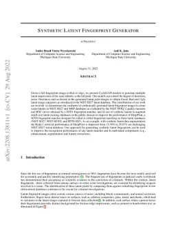 Synthetic Latent Fingerprint Generator