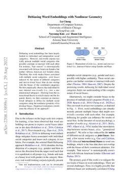 Debiasing Word Embeddings with Nonlinear Geometry
