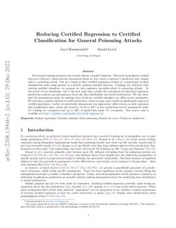 Reducing Certified Regression to Certified Classification for General
  Poisoning Attacks