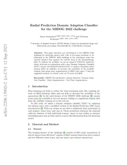 Radial Prediction Domain Adaption Classifier for the MIDOG 2022
  Challenge