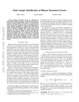 Finite Sample Identification of Bilinear Dynamical Systems