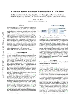 A Language Agnostic Multilingual Streaming On-Device ASR System