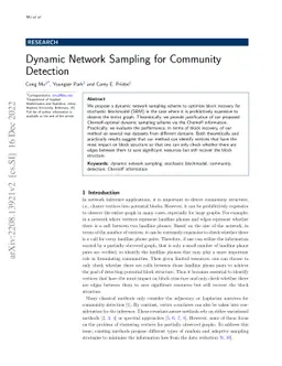 Dynamic Network Sampling for Community Detection