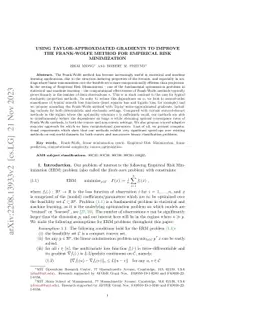 Using Taylor-Approximated Gradients to Improve the Frank-Wolfe Method
  for Empirical Risk Minimization