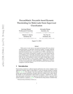 PercentMatch: Percentile-based Dynamic Thresholding for Multi-Label
  Semi-Supervised Classification