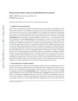 RecSys Fairness Metrics: Many to Use But Which One To Choose?