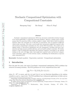 Stochastic Compositional Optimization with Compositional Constraints