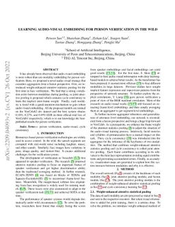 Learning Audio-Visual embedding for Person Verification in the Wild