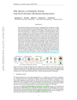 ISS: Image as Stepping Stone for Text-Guided 3D Shape Generation