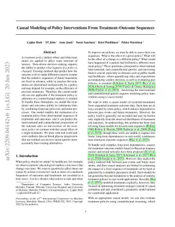 Causal Modeling of Policy Interventions From Sequences of Treatments and
  Outcomes