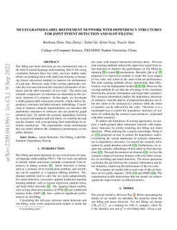 Multi-grained Label Refinement Network with Dependency Structures for
  Joint Intent Detection and Slot Filling