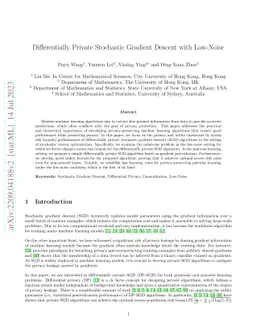 Differentially Private Stochastic Gradient Descent with Low-Noise