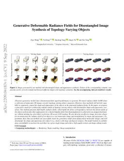 Generative Deformable Radiance Fields for Disentangled Image Synthesis
  of Topology-Varying Objects