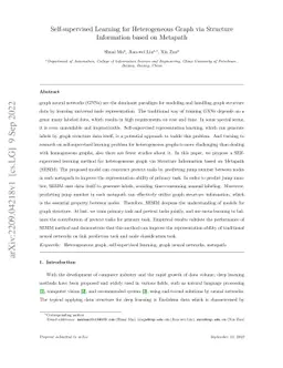Self-supervised Learning for Heterogeneous Graph via Structure
  Information based on Metapath