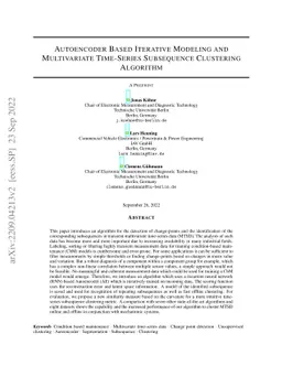 Autoencoder Based Iterative Modeling and Multivariate Time-Series
  Subsequence Clustering Algorithm