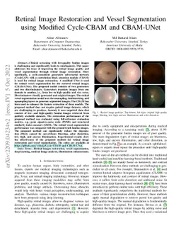 Retinal Image Restoration and Vessel Segmentation using Modified
  Cycle-CBAM and CBAM-UNet