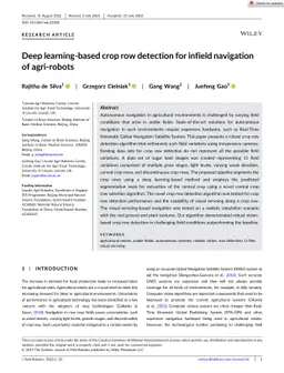 Deep learning-based Crop Row Detection for Infield Navigation of
  Agri-Robots